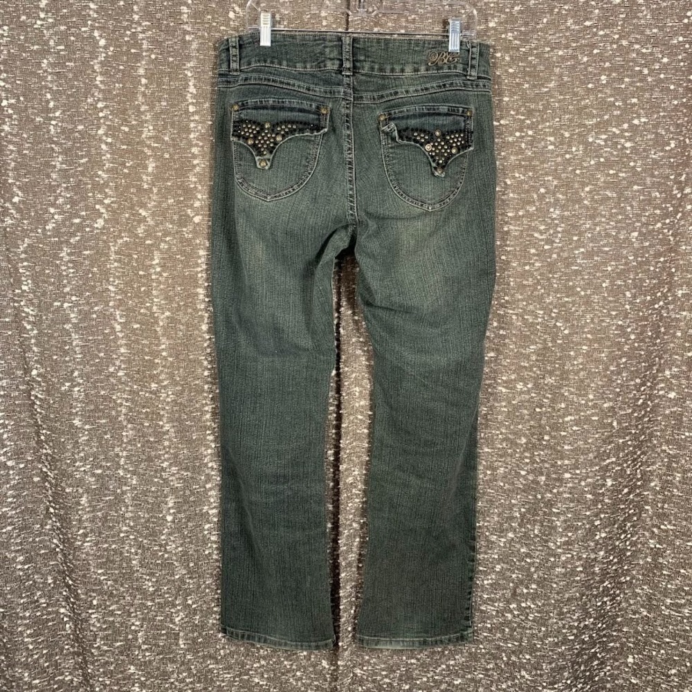 Vintage Y2K Bubblegum Embellished Denim Jeans Bootcut Boho Peace Women's 16